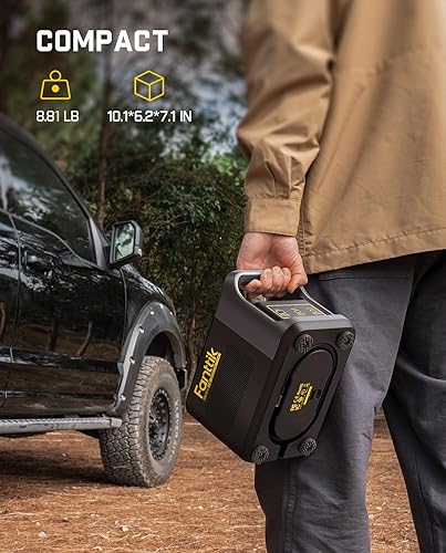 Miniatura 8 de Fanttik Inflador de neumáticos X9 ultra portátil para camioneta, RV  Bomba de aire 3 en 1, estación de energía, linterna  Inflador 6 veces más