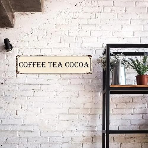 Miniatura 3 de Letrero de metal rústico para cafetería, té y cacao, decoración de pared para cafetería, placa de metal de aluminio para cafetería, letrero de arte