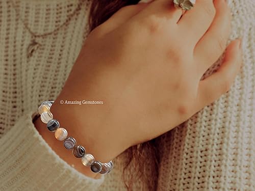 Miniatura 74 de Amazing Gemstone Pulsera de cristal para mujeres y hombres, pulsera de cristal curativo de protección, pulsera elástica con cuentas de piedras