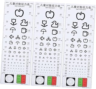 SOLUSTRE 3pcs Eye Chart Otoscopes Visual Testing Pocket Charts Snellen Chart Near Use Vision Chart Children Vision Chart Small Pocket Chart PVC Long Distance Preschool Decorate White