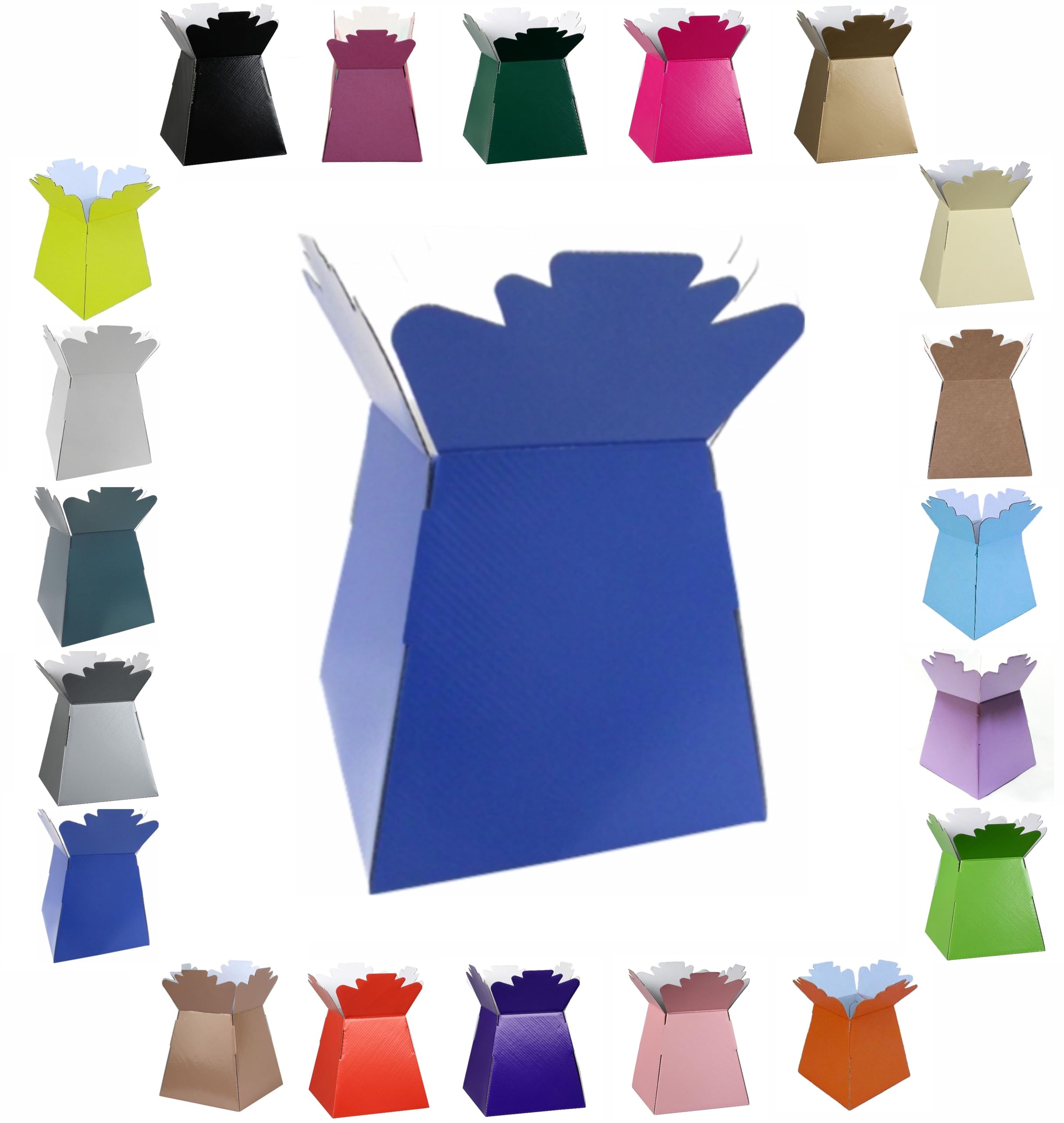 Glossy Vibrant Bouquet, Flower Box/Vase - Transportation Display, Presentation Boxes (2, Royal Blue) — image 1