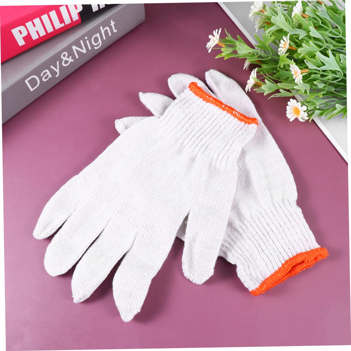 Rutschfeste 24 Baumwollgarnhandschuhe Weiße Paar Arbeitsschutzhandschuhe | Baumwolle, Schutz für Hände, für Verschiedene Arbeiten und Industrielle Fertigung, Farbe Weiß