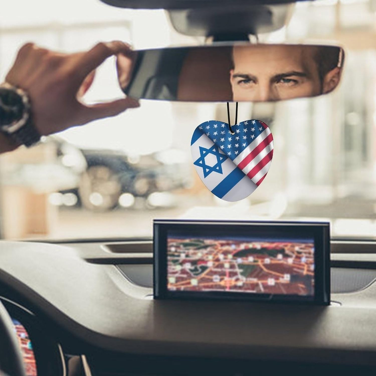 USA Friendship Nations Flag Car Air Freshener Cute Hanging Aromatherapy Tablets for Car Home Love form