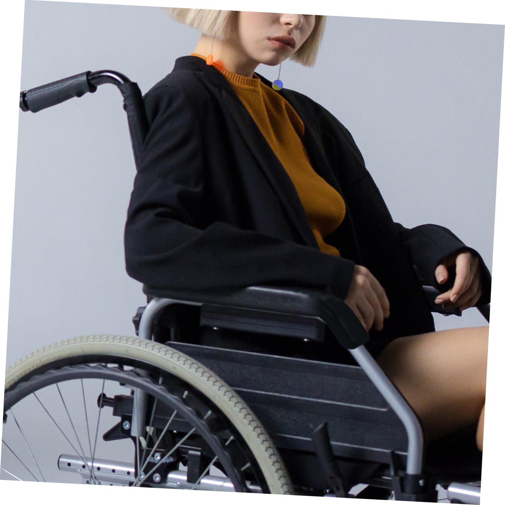 NUOBESTY 4 Paia bracciolo per sedie a rotelle braccioli accessori per disabili cuscino del sedile dell'auto poltrona cuscinetto protettivo per il braccio parti della Black