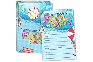 30 Pool Party Invitations for Girls and Boys