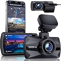 Vista 7 de Cámara de salpicadero YEECORE D21, cámara de salpicadero real 4K frontal con WiFi 5G y GPS, cámara de coche LCD de 3" con súper