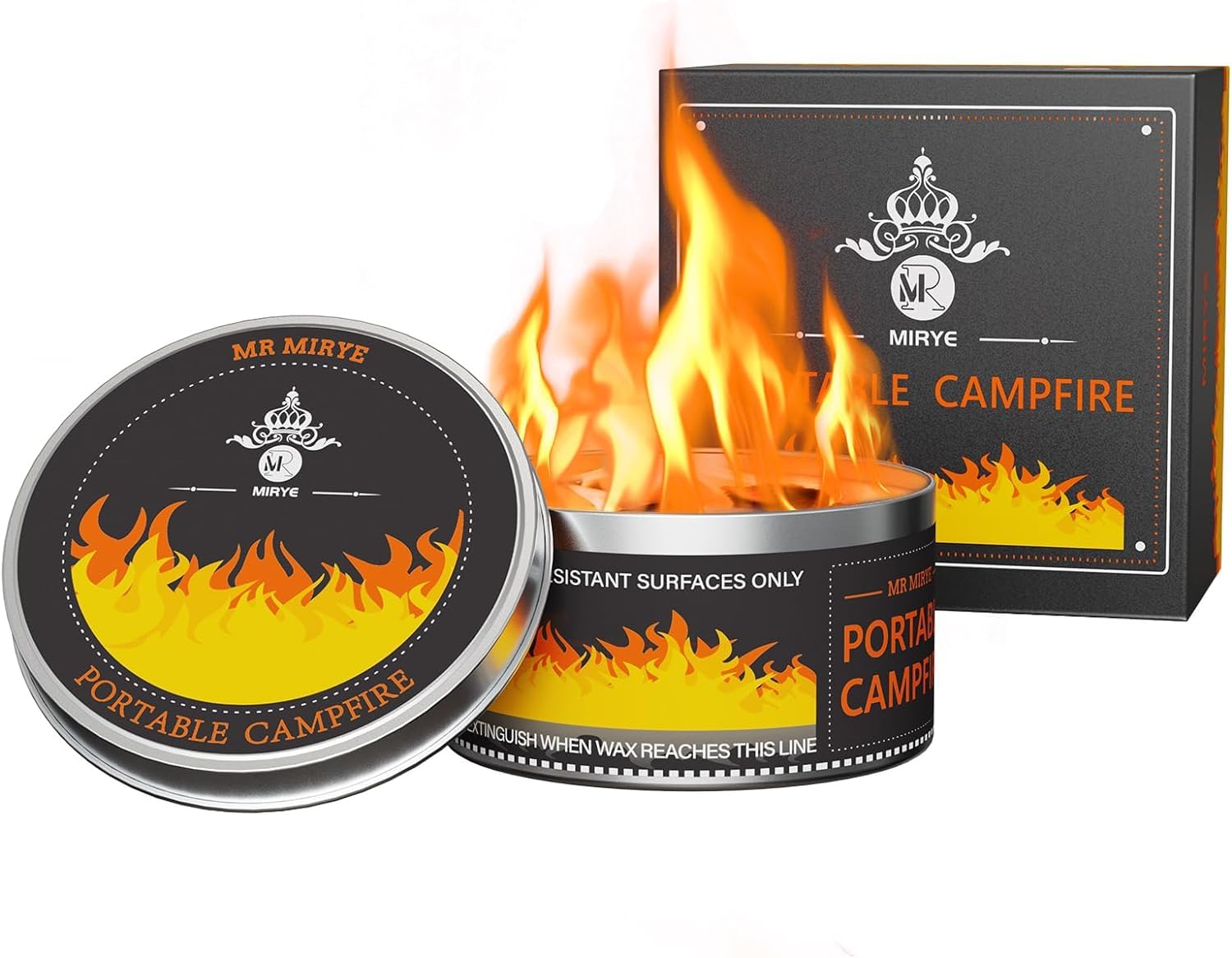 Portable Smores Fire Pit - 3-5 Hours Burn Time, Mini Fire Pit for Outdoor Camping, Picnics, Backyard & Travel, No Embers, Lightweight Smores Maker with Portable Firepit Bonfire Design