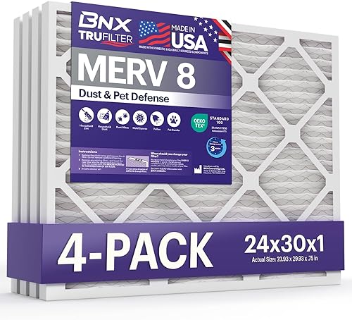 Miniatura 229 de BNX TruFilter - Filtro de aire 14 x 25 x 1 MERV 8, electrostático plisado para defensa contra polvo y mascotas, para aire acondicionado, HVAC