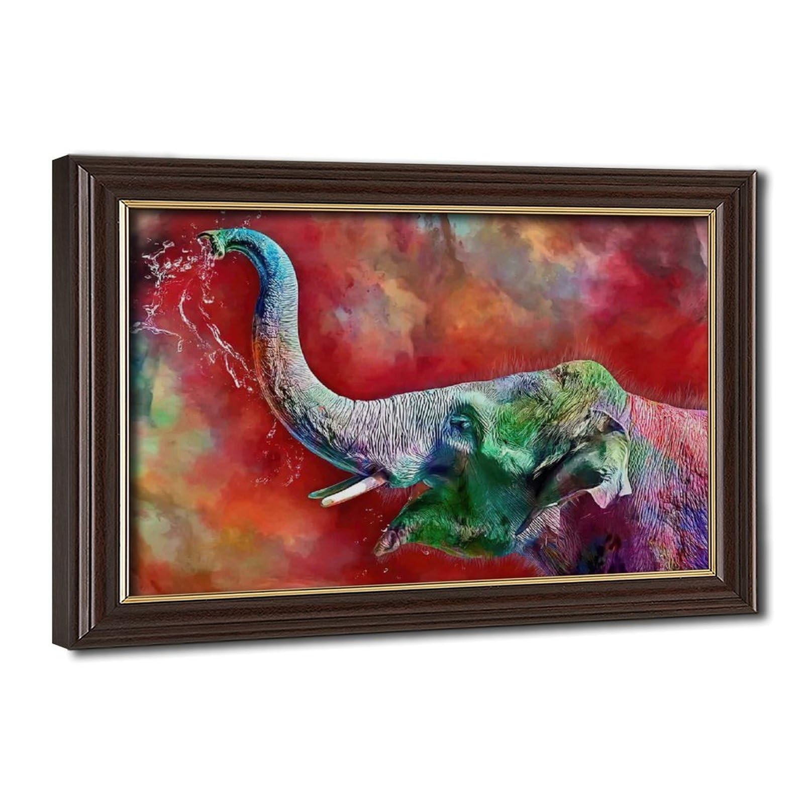 Bareronor Cute Elephant Poster Canvas Poster Bedroom Decor Landscape Office Room Decor Gift 12" L X 18" W