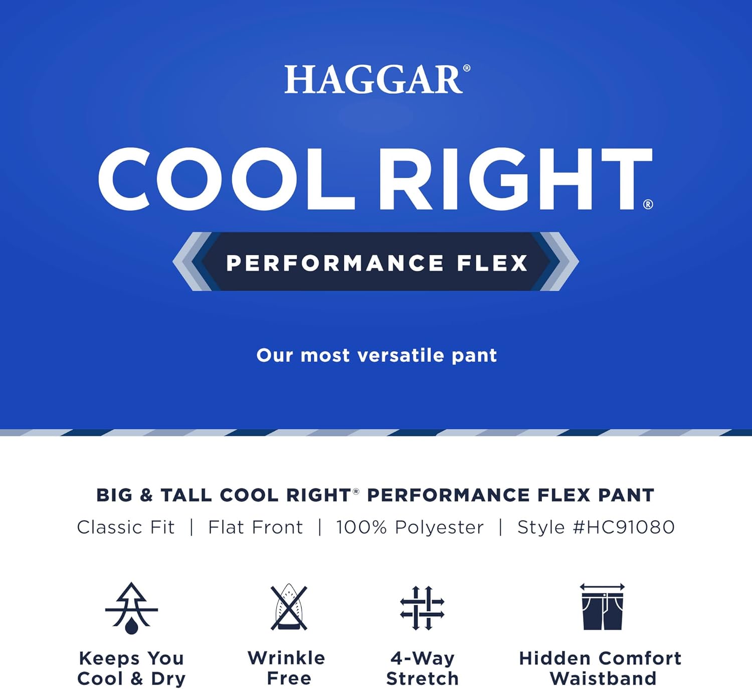 Haggar Mens Active Series Slim Fit Flat Front 5-Pocket Tech Pant - Image 6