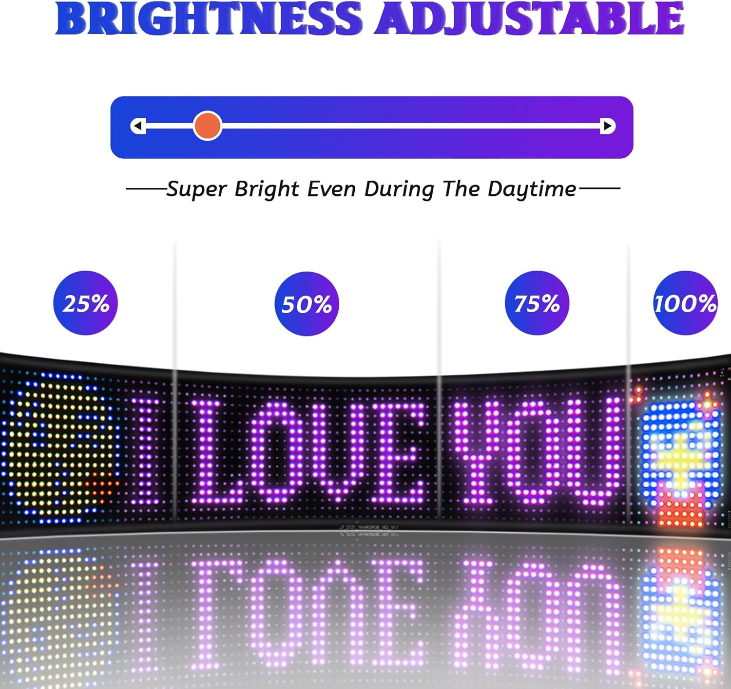 Programmable Flexible LED Display Panel - Bluetooth & USB Control, DIY Scrolling Digital Sign for Stores/Bars/Home Decor, USB 5V Powered (27''x5'') - Image 3