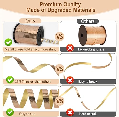 Miniatura 8 de OMISELIO Cinta rizadora morada, cinta morada de 500 yardas, cinta rizadora metálica brillante para envolver regalos, cinta de globos, cuerda de