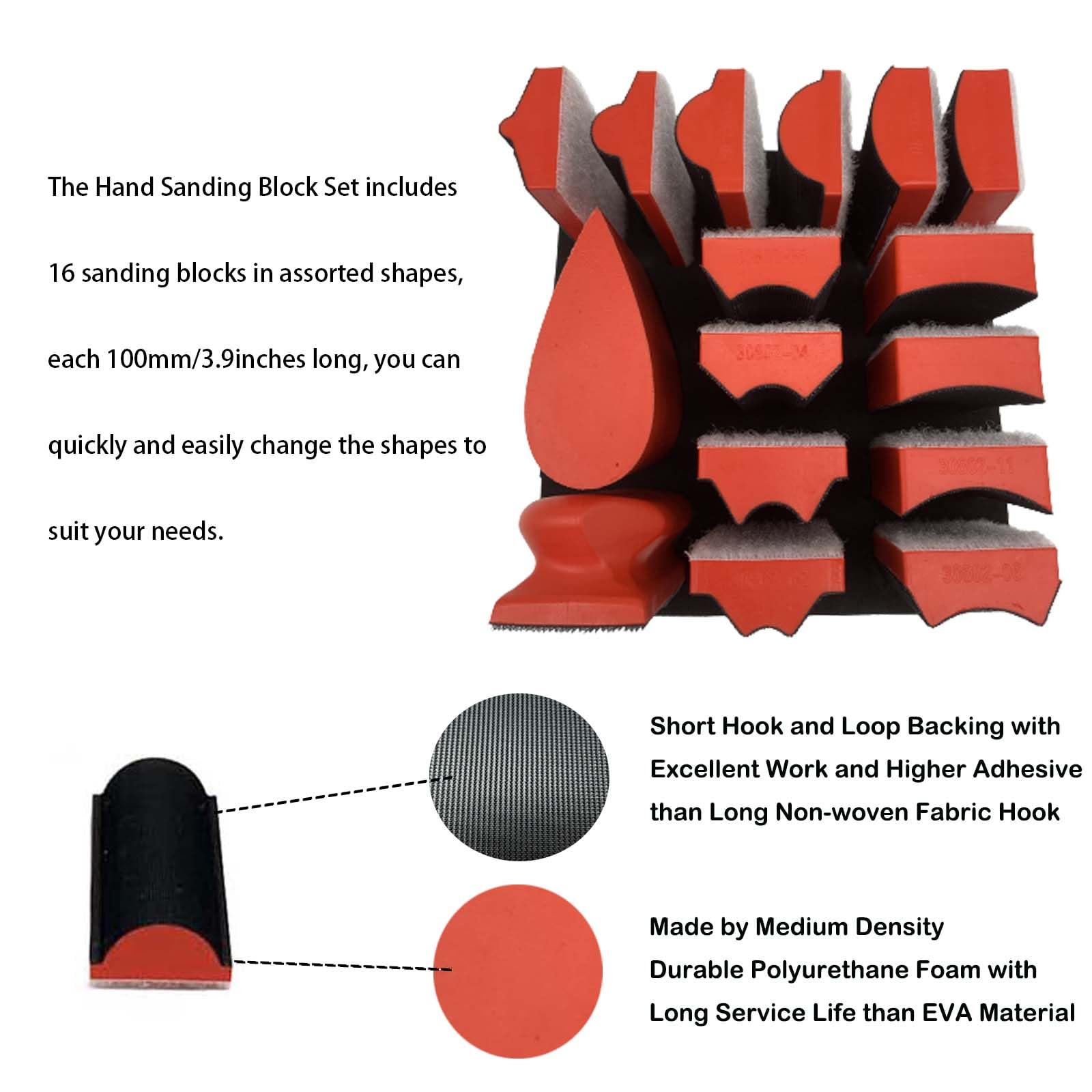 Hand Sanding Block Set - 16 Shapes FREE SHIPPING -3
