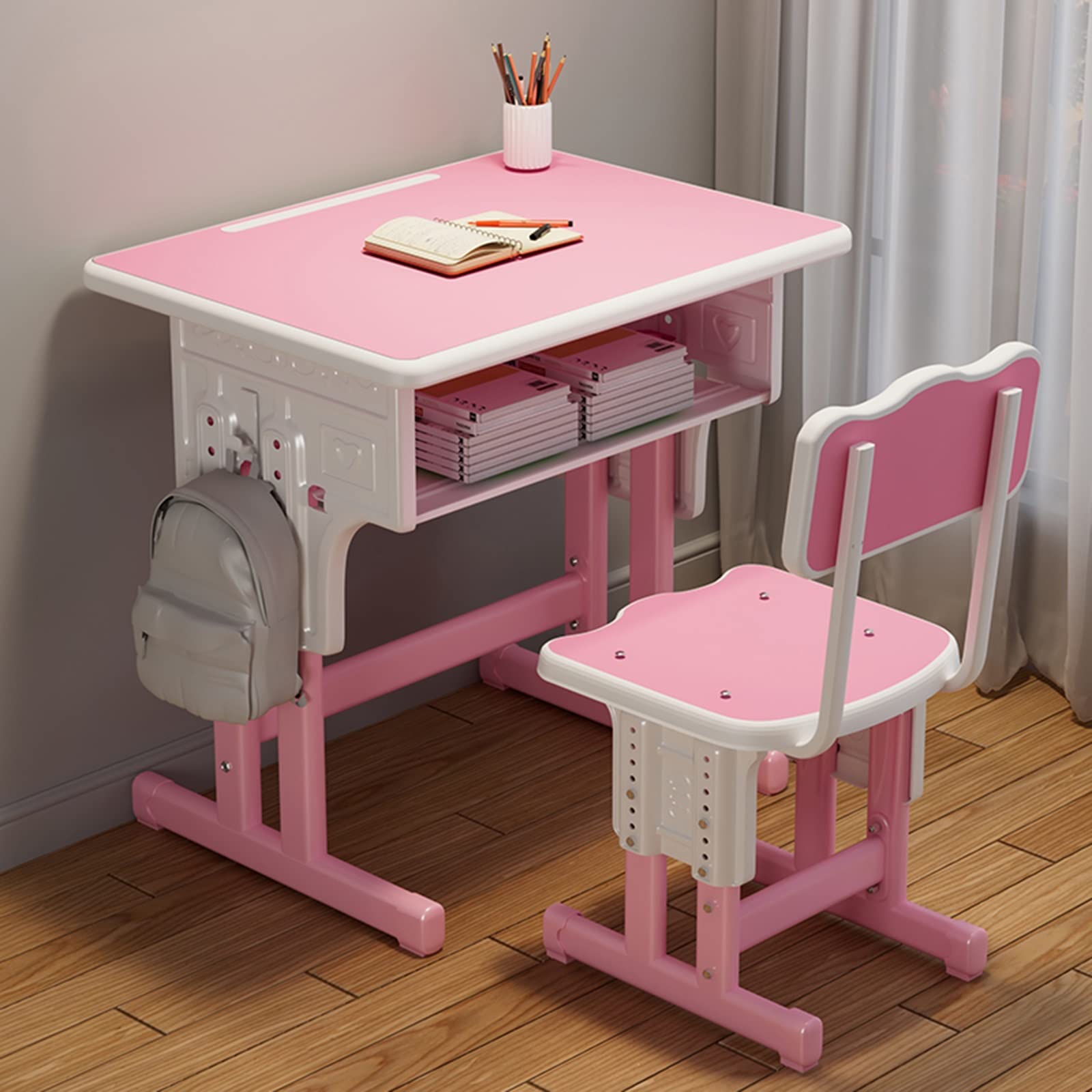 子供用 安全 調整 低い 勉強 学習 角 ゴム 怪我防止 デスク ピンク×白 子供用 安全 調整 低い 勉強 学習 角 ゴム 怪我防止 デスク ピンク×白