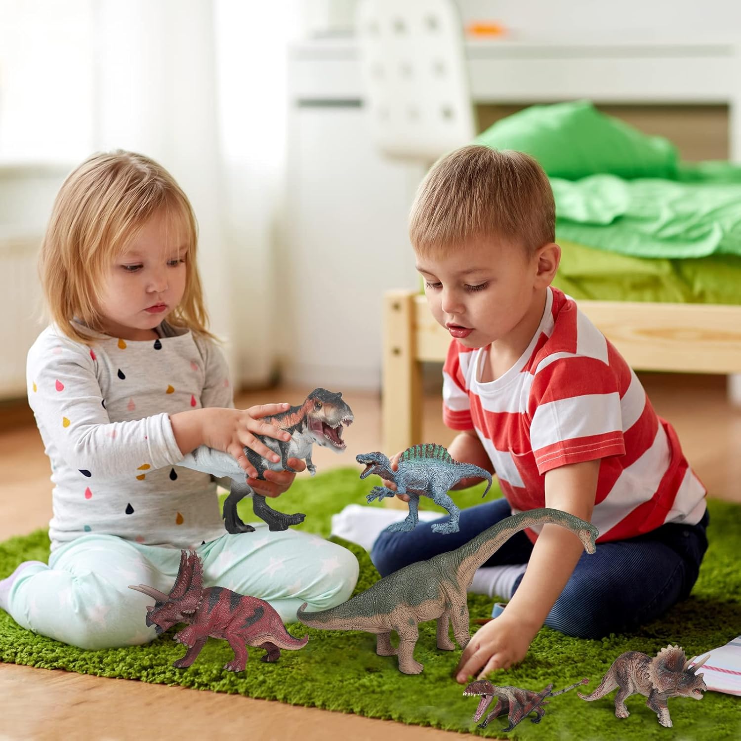 6 PCS Realistic Dinosaurs Toys for Kids Toy Dinosaur Figures with... Top Tred Toys