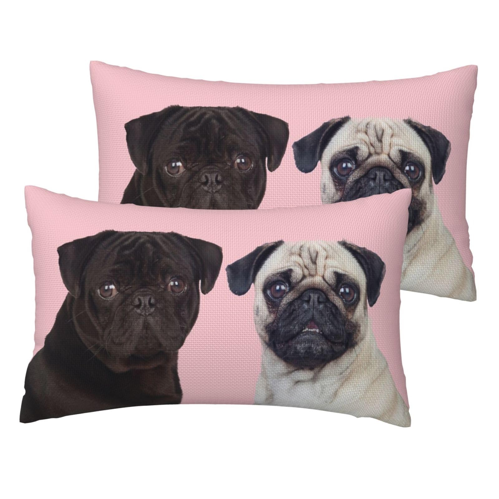 Housse de coussin carlin imitation lin lot de 2 pour protéger et embellir vos coussins