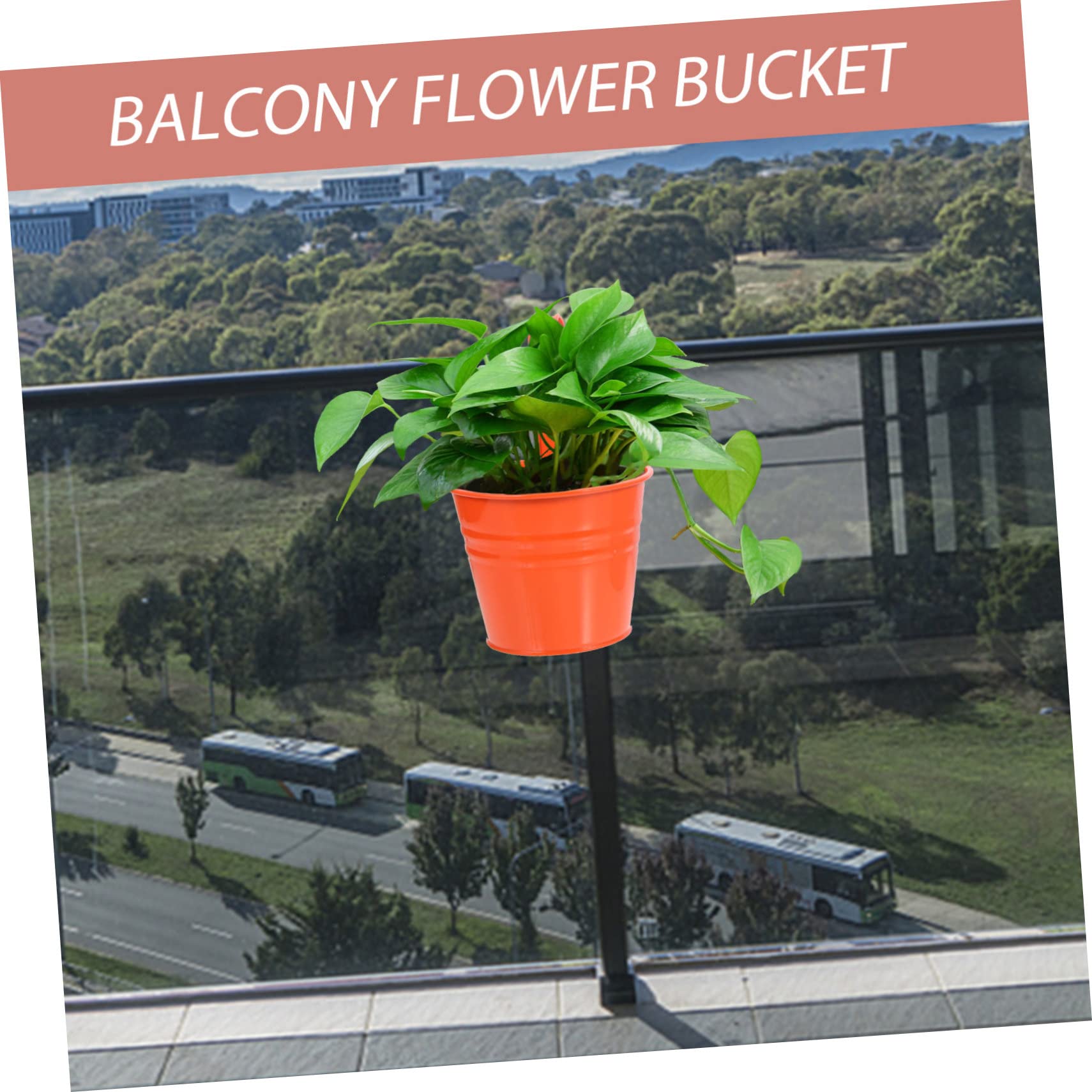 POPETPOP Pots de Fleurs Suspendus Lot de 6 en Fer avec Drainage et Crochets Détachables pour Jardin Balcon