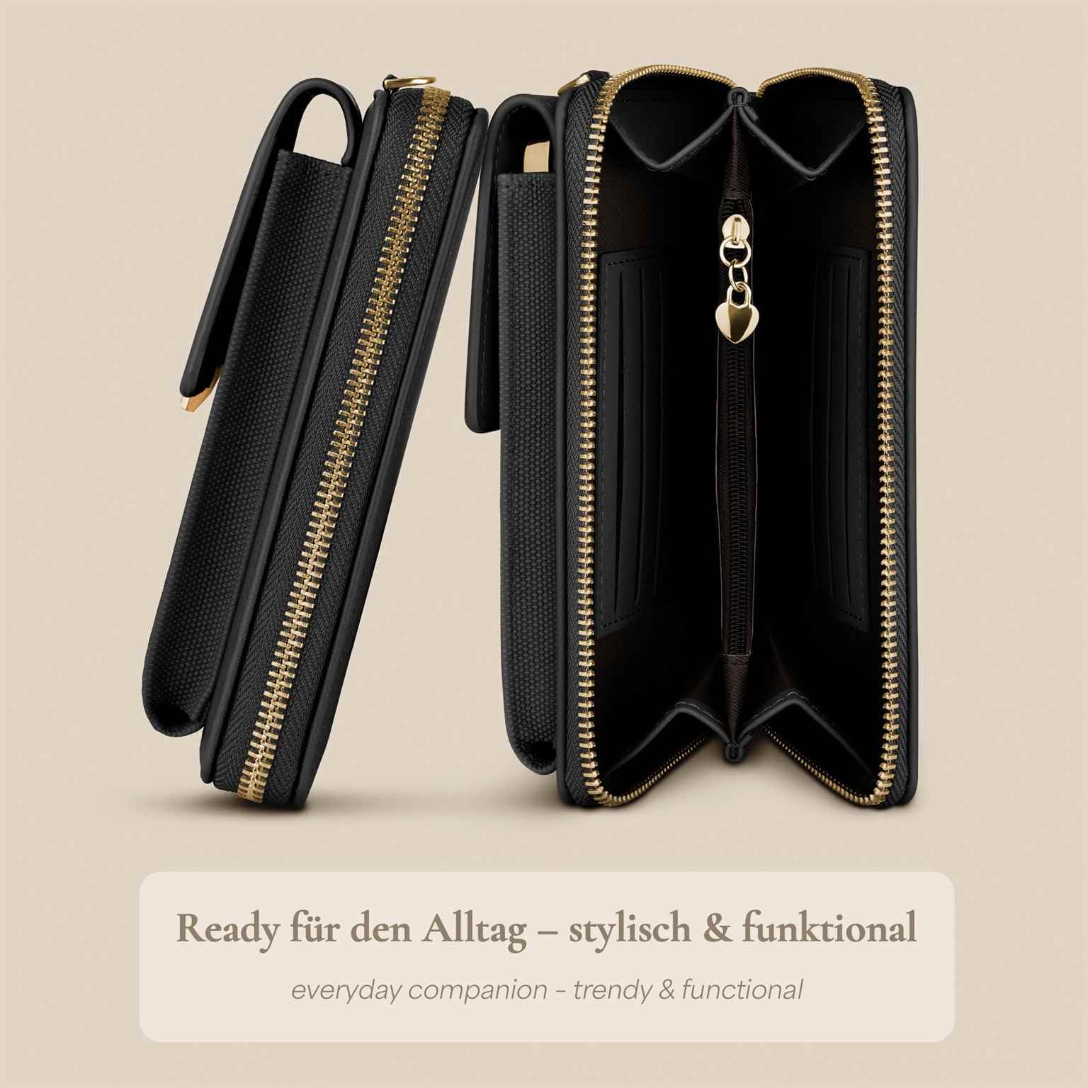 ONEFLOW Bliss Purse do Realme 7 5G etui na telefon komórkowy do zawieszenia damska z portmonetką, torba na ramię z portfelem i kieszenią na telefon komórkowy, mała torebka, czarna