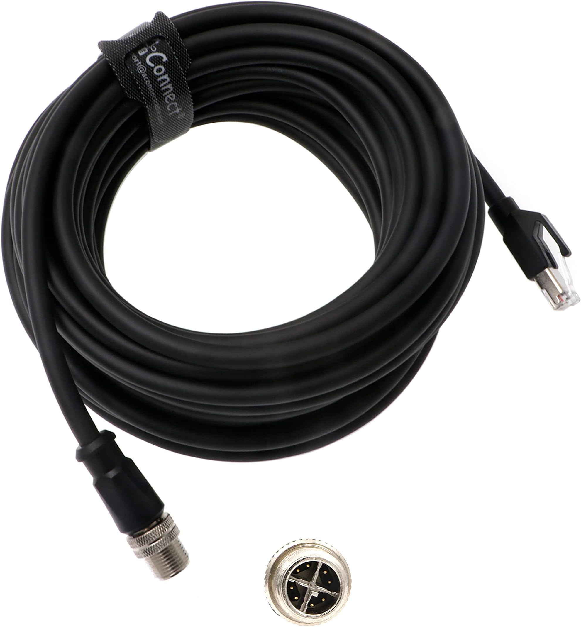 M12-RJ45-X-Code Ethernet-Cable for Cognex-Industrial-Camera Waterproof Shielded-Cable M12 8-Pin X-Code Male to RJ45 Cat6a 10M