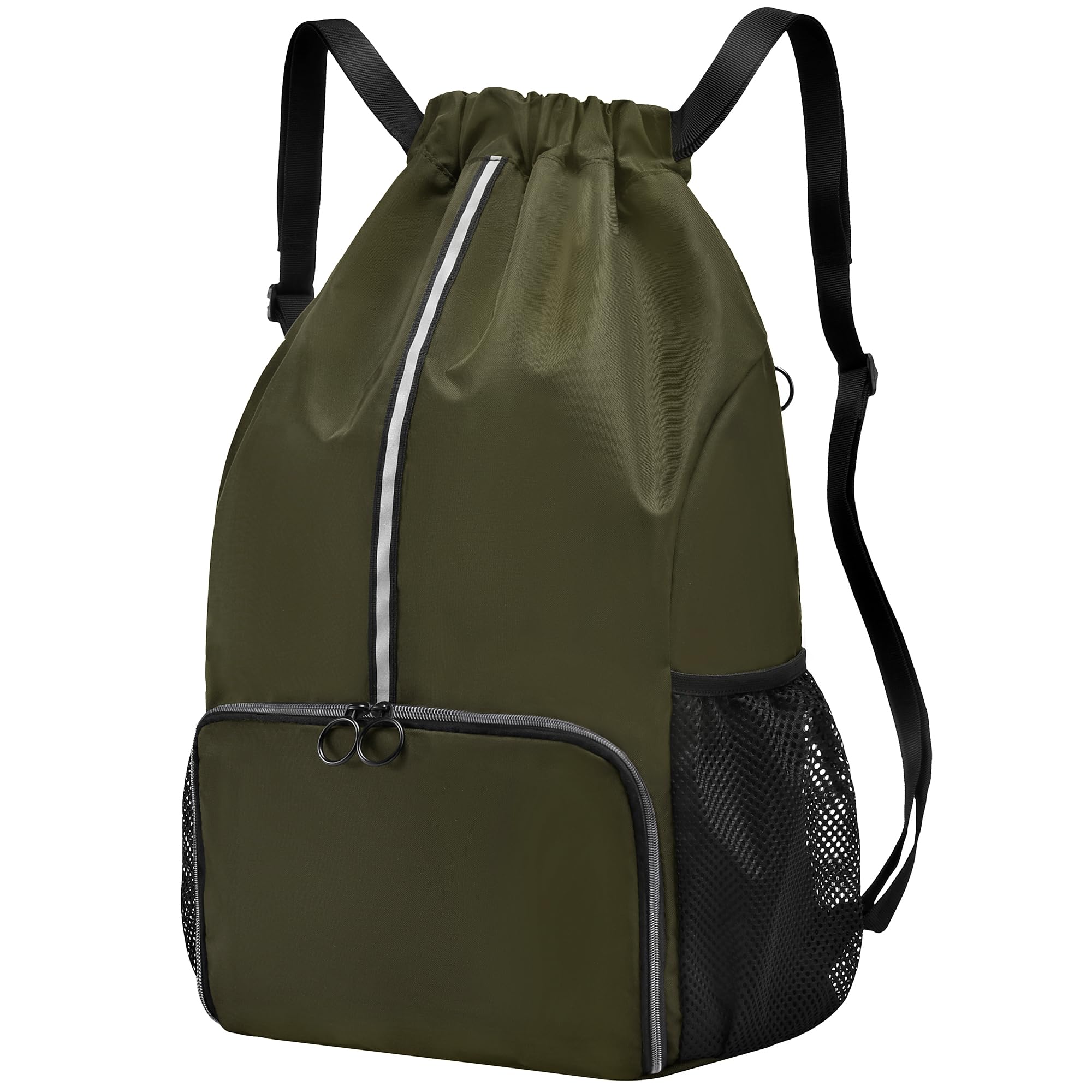 GiMiUiTo Large Waterproof Drawstring Backpack Bag with Separate Shoe Compartment,Sports Backpack for Gym,Sports,Travel