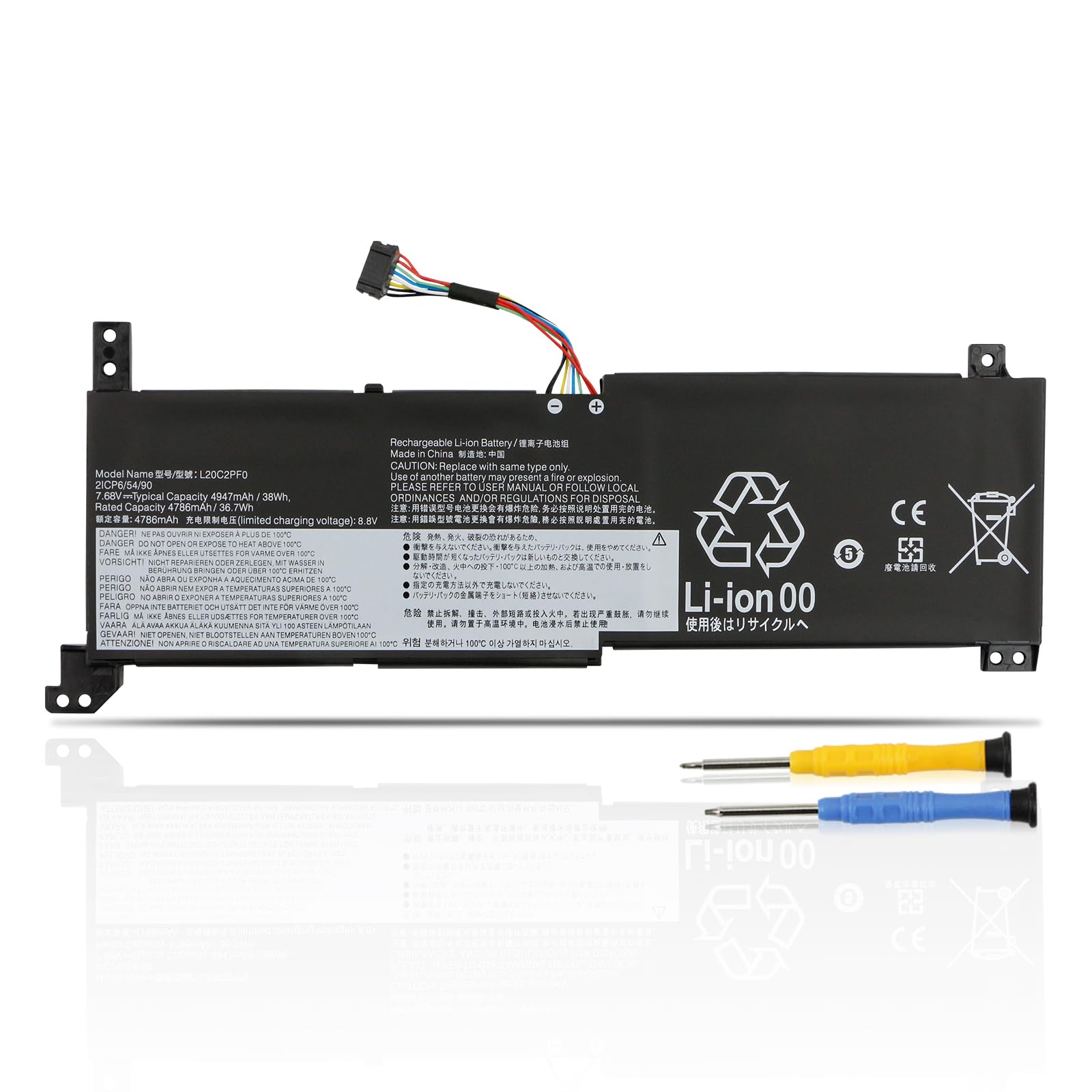 K KYUER 38Wh L20L2PF0 L20M2PF0 Battery for Lenovo IdeaPad 3-14ADA6 3-14ALC6 3-14ITL6 3-14ABA7 3-15ADA6 3-15ITL6 3-15ALC6 3-17ADA6 3-17ALC6 3-17ITL6 V14 V15 V17 G2-ALC G2-ITL G2-IJL G3-ABA G3-IAP