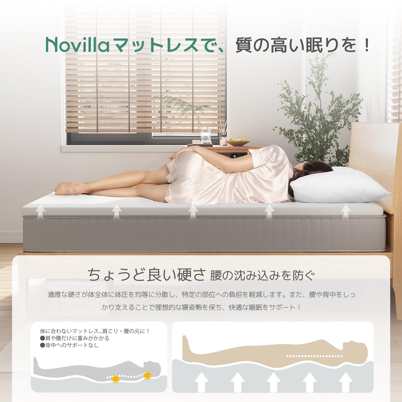 Novilla マットレス ダブル しっかり硬め Amazon.co.jp: Novilla マットレス ダブル 高反発 厚さ5cm 硬め200N 高