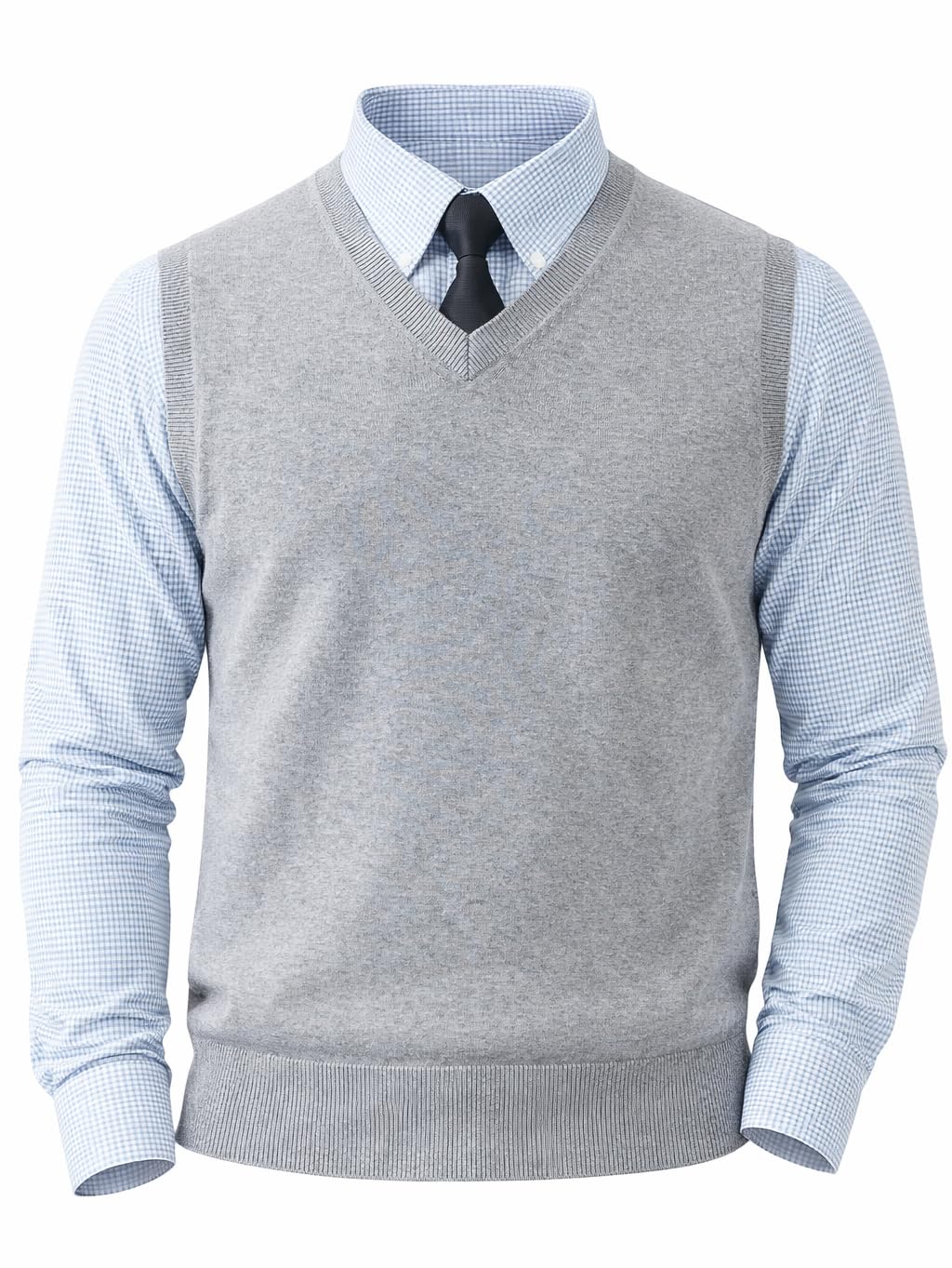 Men's V-Neck Sleeveless Sweater for Winter Wear-image-18