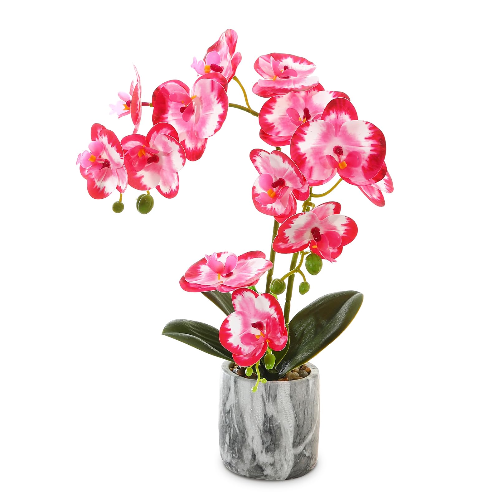 Orchidée artificielle en pot rouge lavable et pliable pour la décoration intérieure
