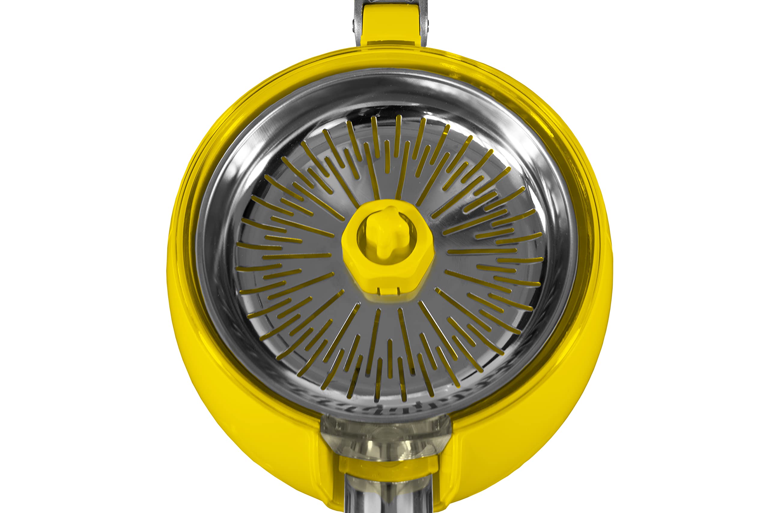 Unold 78132 Zitruspresse Power Juicy Yellow - für große und kleine Zitrusfrüchte, 1100W Motor für perfekte Saft-Ausbeute, Saftstopp-Auslauf, komplett zerlegbar, spülmaschinengeeignet, BPA-frei