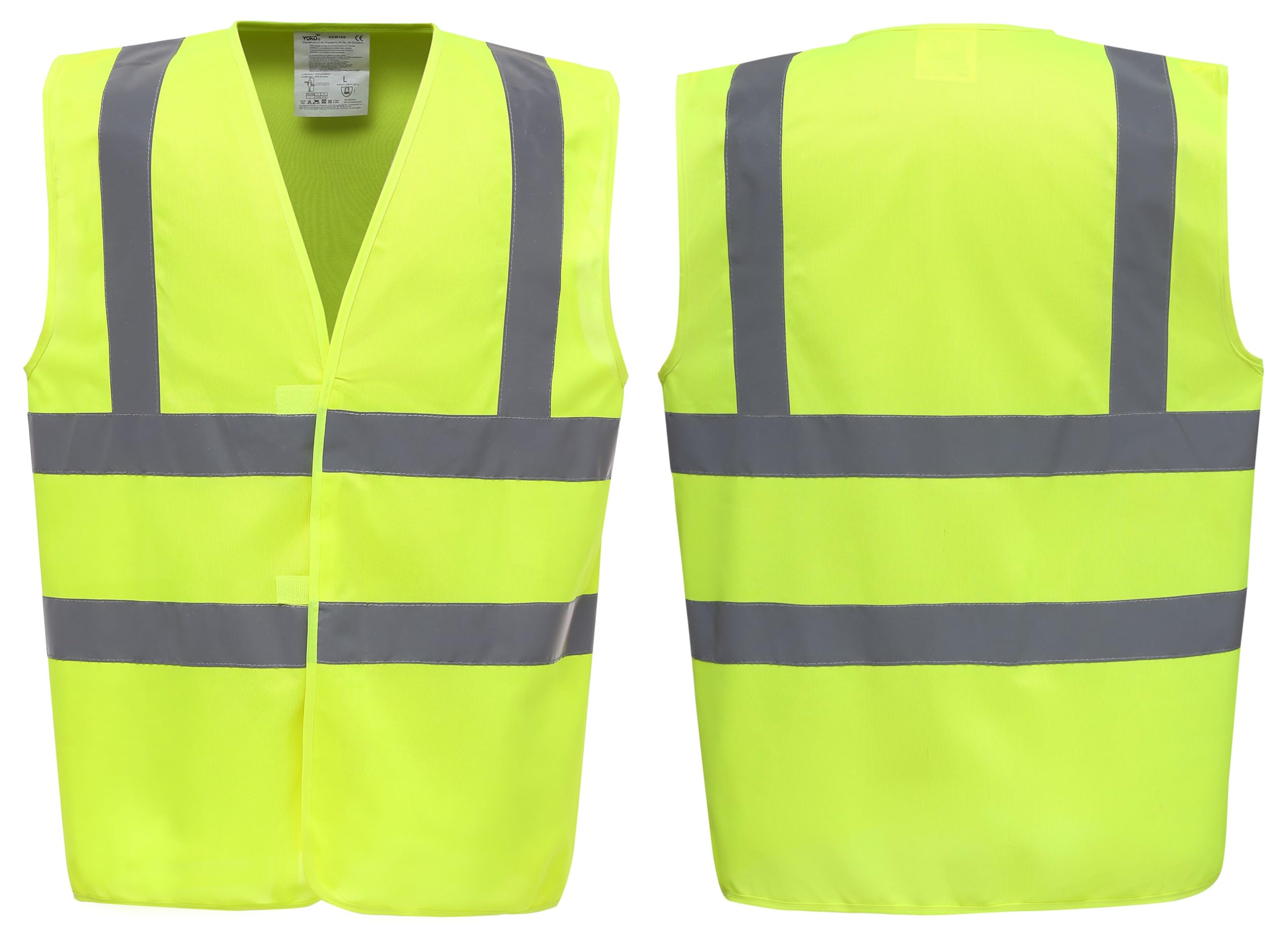 High Visibility Reflective Safety Vest – Premium Hi Vis Waistcoat with Fastening, 14 Colours, Lightweight Workwear for Construction, Security & Cycling (Yellow, 4XL)