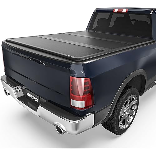 OEDRO FRP Hard Tri-fold Tonneau Cover Fits for Dodge Ram 1500 (Inclu. Classic & New) 2002-2025, Fits for Dodge Ram 2500 3500 2003-2025 6.4ft Bed w/o Ram Box, Weather-Resistant