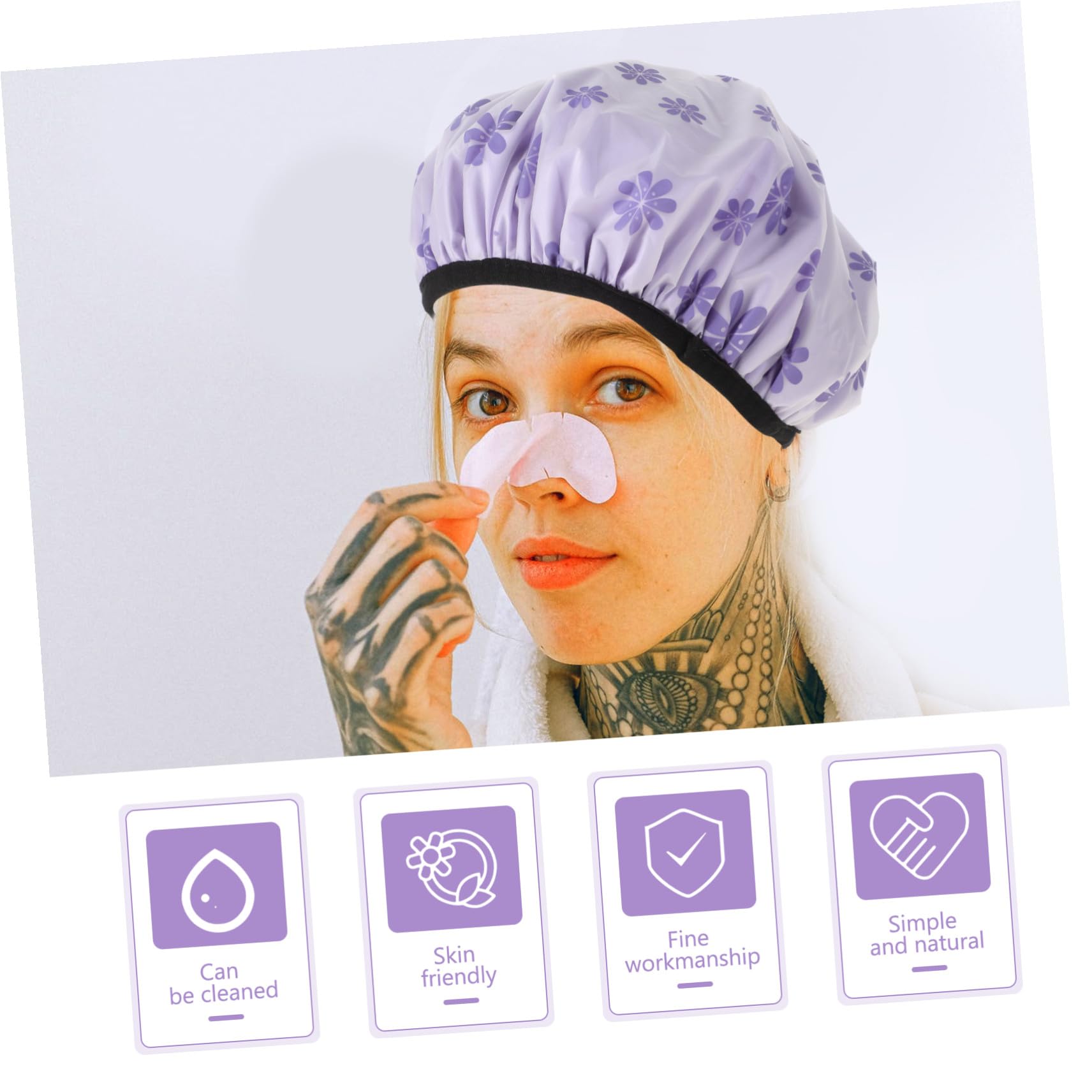4 Stück-pack Duschhauben aus Atmungsaktivem Elastischem Material Großzügige Größe für Damen und Kinder Vielseitiger Haarschutz Beim Duschen Schlafen Spa und Kosmetik