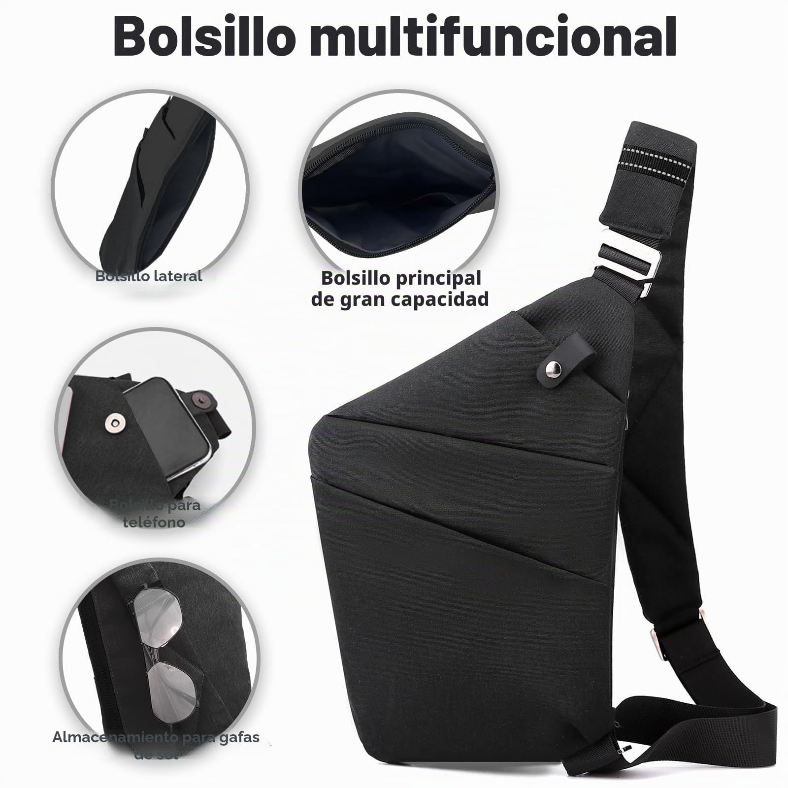 Bolsa de viaje antirrobo, bolsa cruzada de gran capacidad con un hombro, bolsa cruzada ligera para viajes, deportes