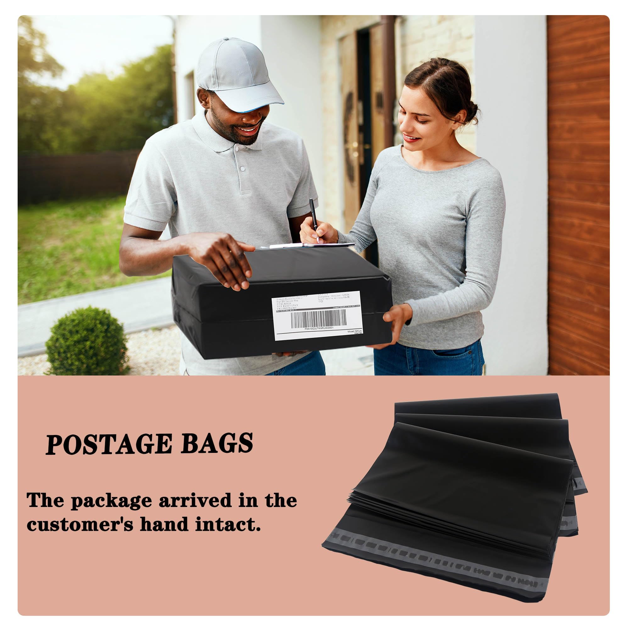 30 Sacchetti Spedizione In Plastica Nera - Dimensioni 28x42cm, Autoadesivi, Per Vinted E Pacchi - Foto 11