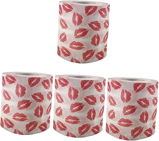 NOLITOY 4Pcs Batom Vermelho Rolo Impresso Guardanapos De Papel Vermelho Papel Higiênico De Natal Papel Higiênico Vermelho Papel Higiênico Impresso Tecido Higiênico Impresso Papel Web De