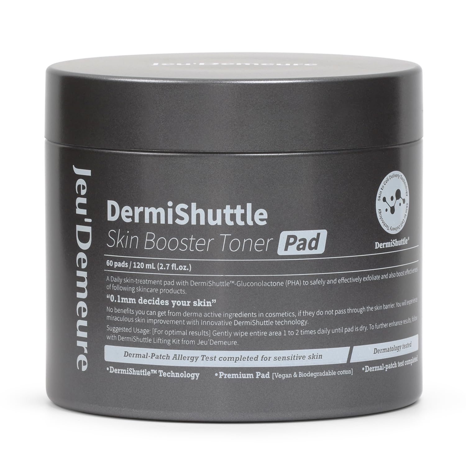 Sponsored Ad - JEU'DEMEURE DermiShuttle Skin Booster PHA Premium Toner Pads, Exfoliating, Minimizing Pores, Dead Skin & Blackheads,100% Cotton Facial Pad, For Sensitive Skin, Korean Skin Care, 60 Pads 2.7 fl.oz