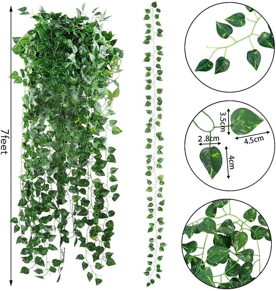 CEWOR 24 Pack 173ft Fake Vines for Hanging Decor Artificial Greenery Garland Fake Leaf Vines Hanging Plants Greenery Wall Backdrop for Home Bedroom Wedding Decoration Jungle Theme Party Supplies : Home & Kitchen