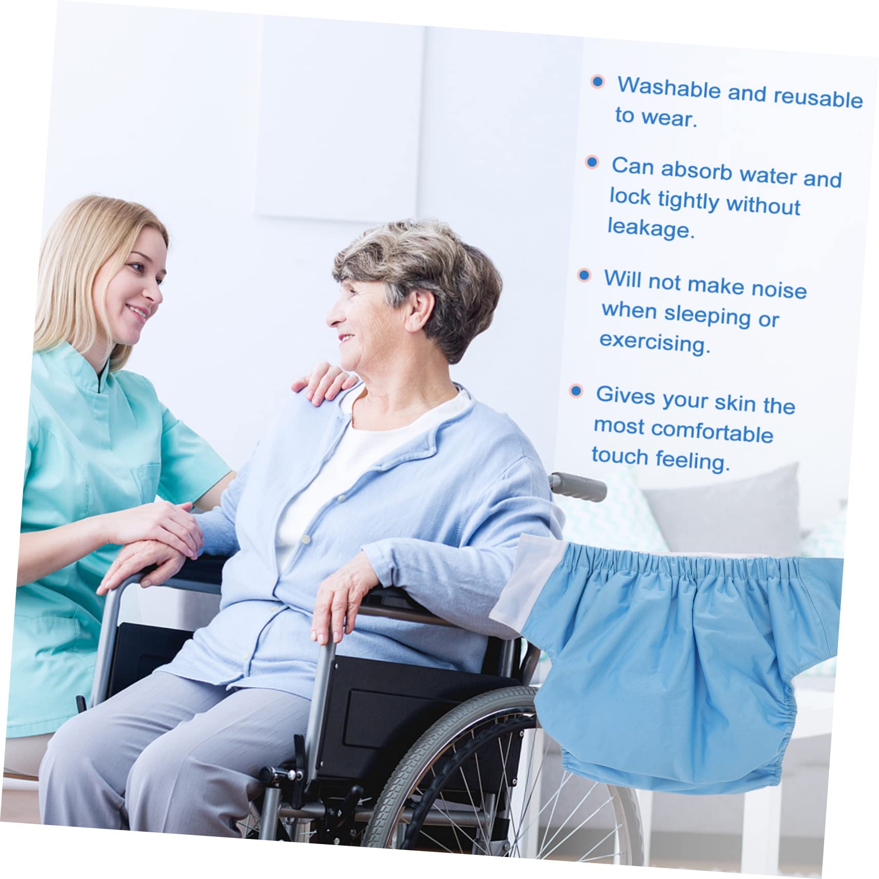 Culotte pour Incontinence Adulte Lavable en Polyester, 2 Pièces