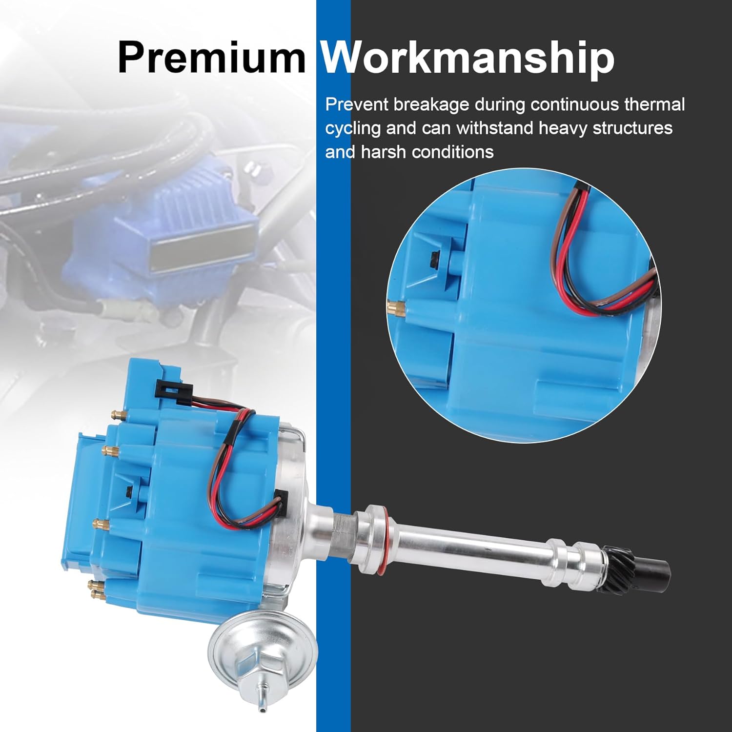 HEI Electronic Ignition Distributor 65K Coil Replacement For Chevy SBC BBC 305 350 454 5.0L 5.7L 7.4L 8.2L V8 Blue