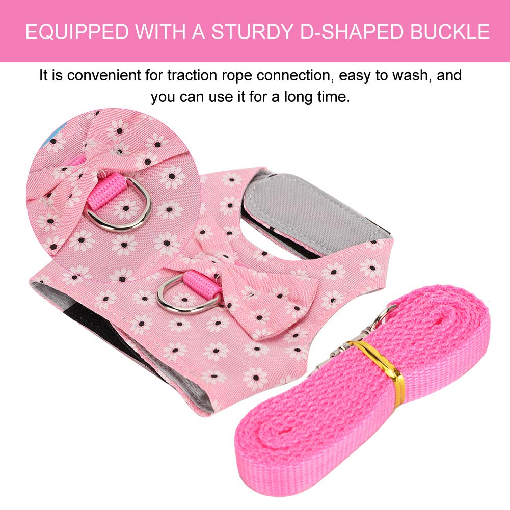 Small Pet Guinea Pig Rabbit Harness and Leash Soft Vest Harness with Hamster Chest Strap Leash for Small Animals (S)