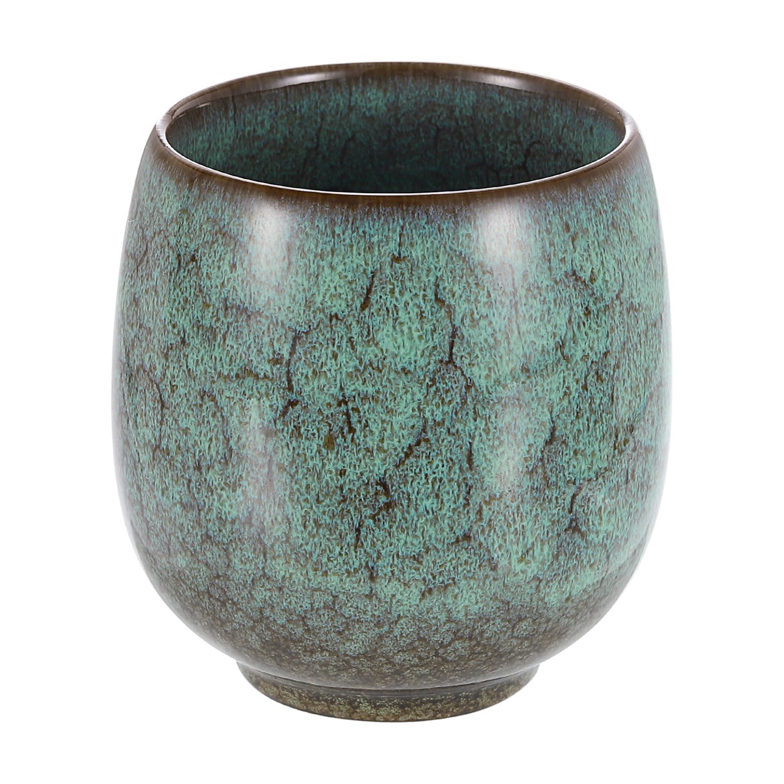 QUARKZMAN Tazze Tè Cinesi in Ceramica 5,75oz Set Tè Gong Fu Tradizionale Tazza Tè in Ceramica Giapponese Senza Manico Tazza Caffè Piccola per Mate Tè Caffè Vino Bevande, Verde Chiaro