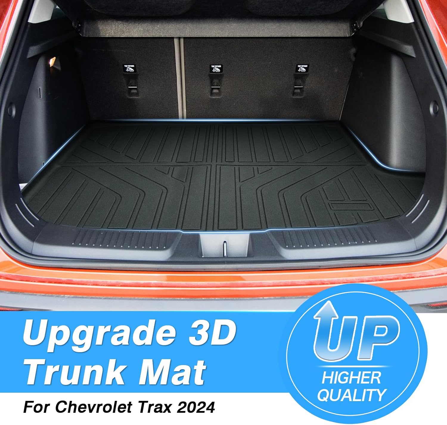 Powerty Trunk Mat for 2024 2025 2026 Chevrolet/Chevy Trax Accessories Cargo Mats TPE All Weather Cargo Liner Heavy-Duty Trunk Liners For?Chevrolet Trax?24-26?Cargo Mat