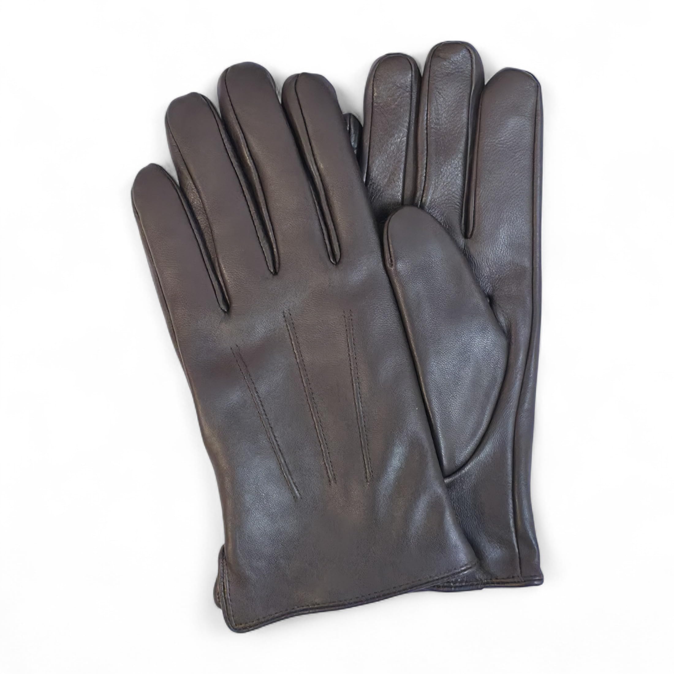Infinity Leather Guantes de Conducción de Cuero Italiano Hombre: Piel Auténtica Suave, Forro de Lana Calido, Compatibles con Pantallas Táctiles