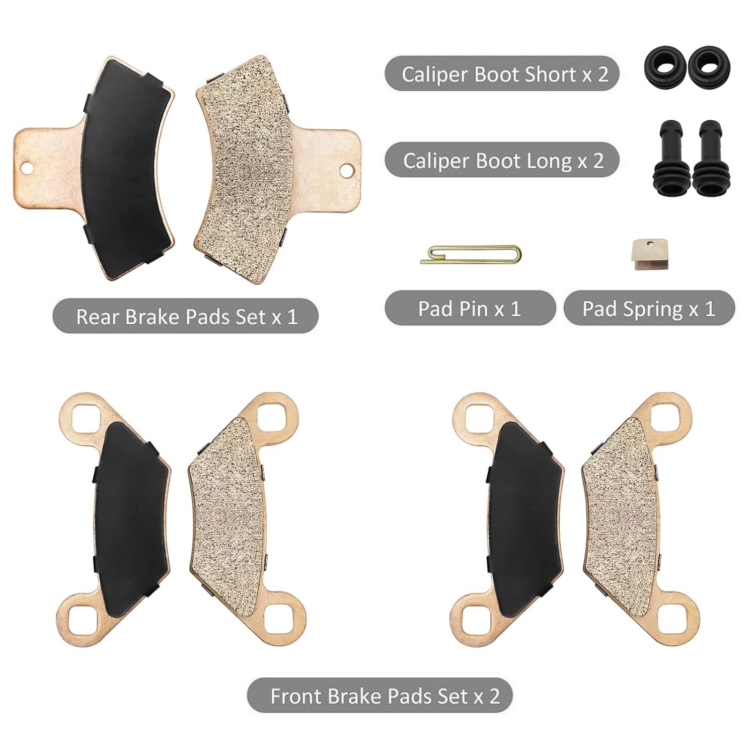 Sinterizado delantero y trasero pastillas de freno y botas para Polaris Sportsman Magnum Trail Boss Trail Blazer Scrambler Xplorer Xpedition 500 425 400 335 330 325 250