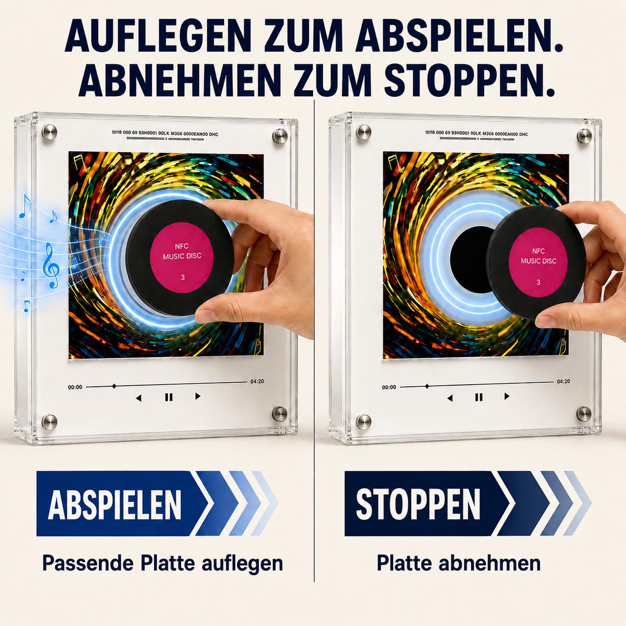Christmas Magnetische Kühlschrank Vinyl Spieluhr Weihnachten - 9 Discs (Christmas-B)