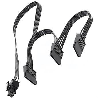 for Corsair SATA Power Splitter Cable, 6-Pin to 3X 15-Pin SATA Female Power Supply Adapter for Additional SSD/HDD, for Corsair RM550x RM650x RM750x RM850x RM1000x Modular PSUs - 20 Inch
