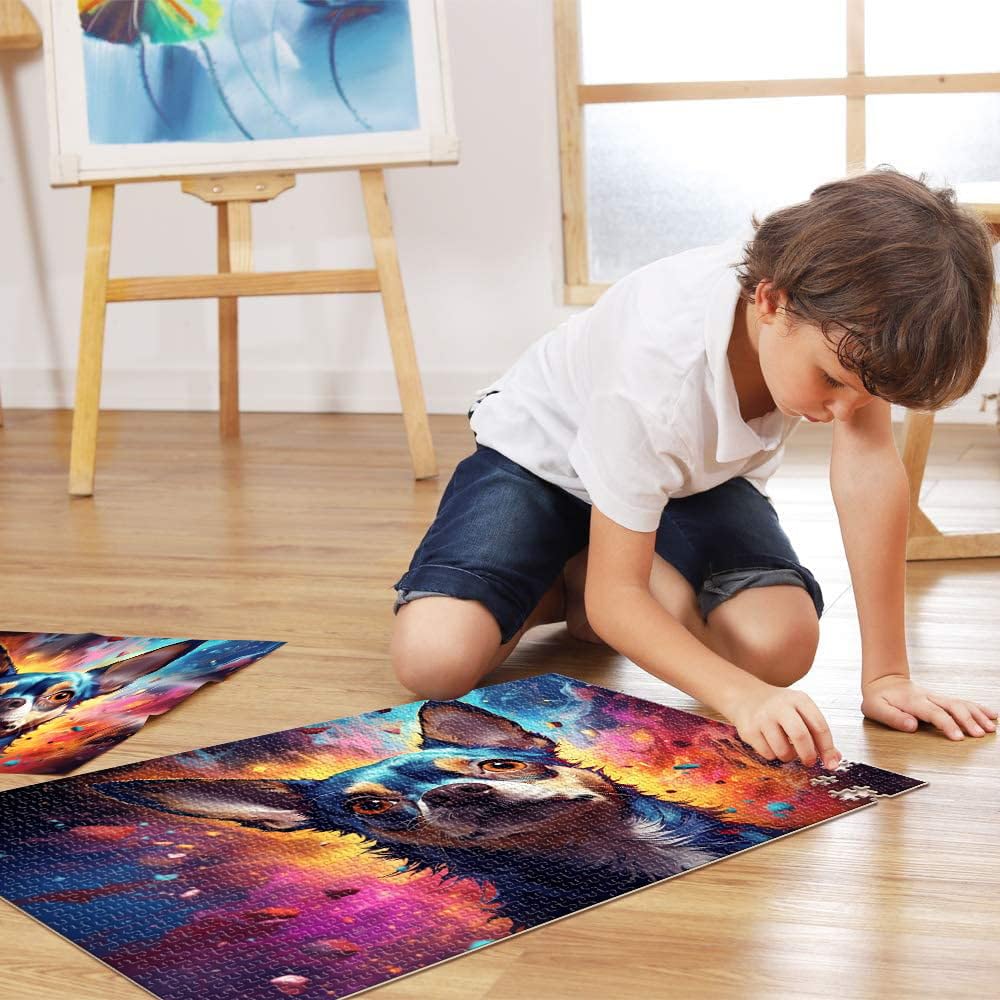 Puzzle 2000 pièces pour Adultes, Puzzle éducatif et éducatif, Chien Chihuahua étoilé, Cadeaux de Noël, 27,56 po x 39,37 po, pour Adolescents de 14 Ans et Plus