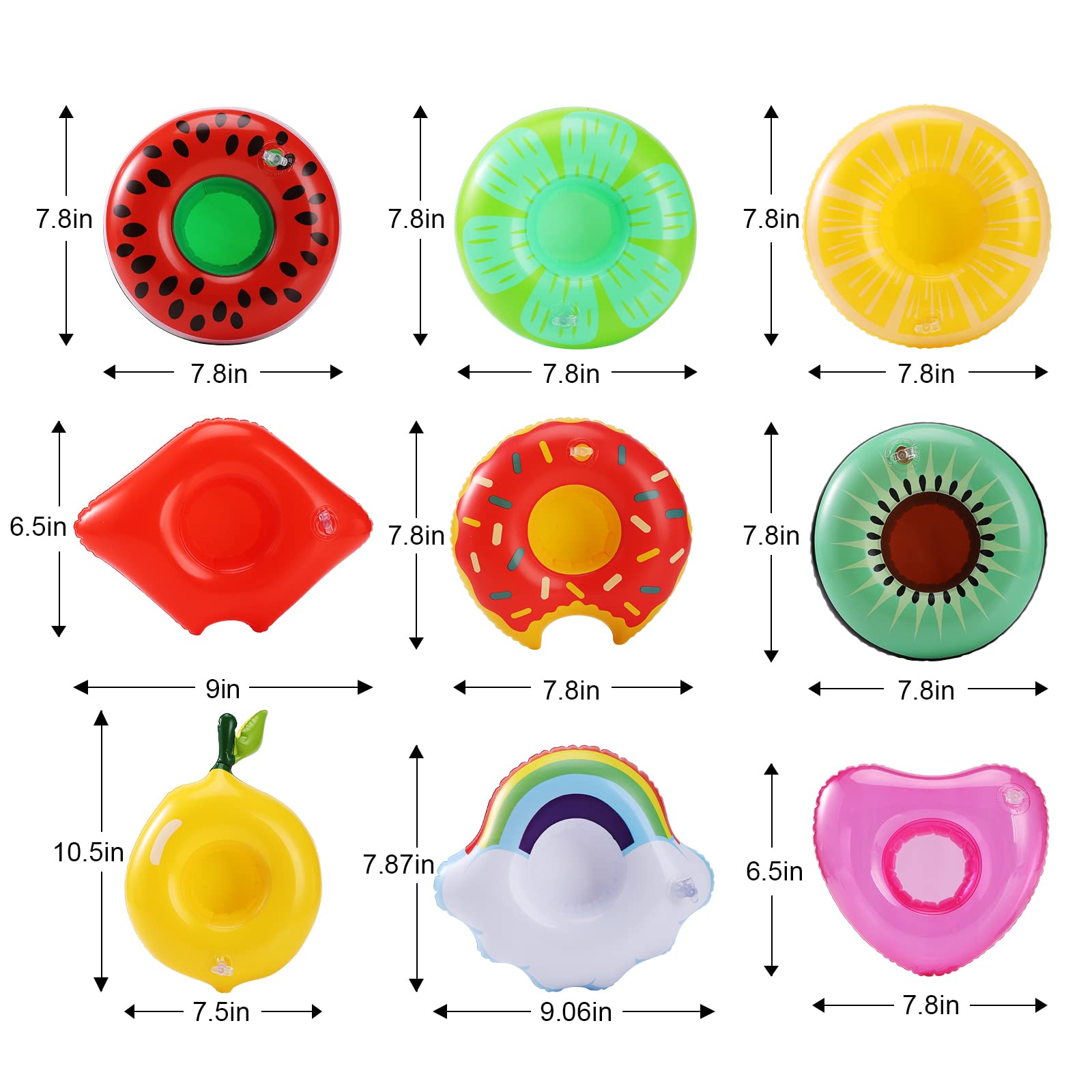 GRNVDWN Inflatable Drink Holder 16 Pack,Pool Drink Holder Floats for Parties,Floating Drink Holder for Pool, Kids Water Fun Toys (16pack)