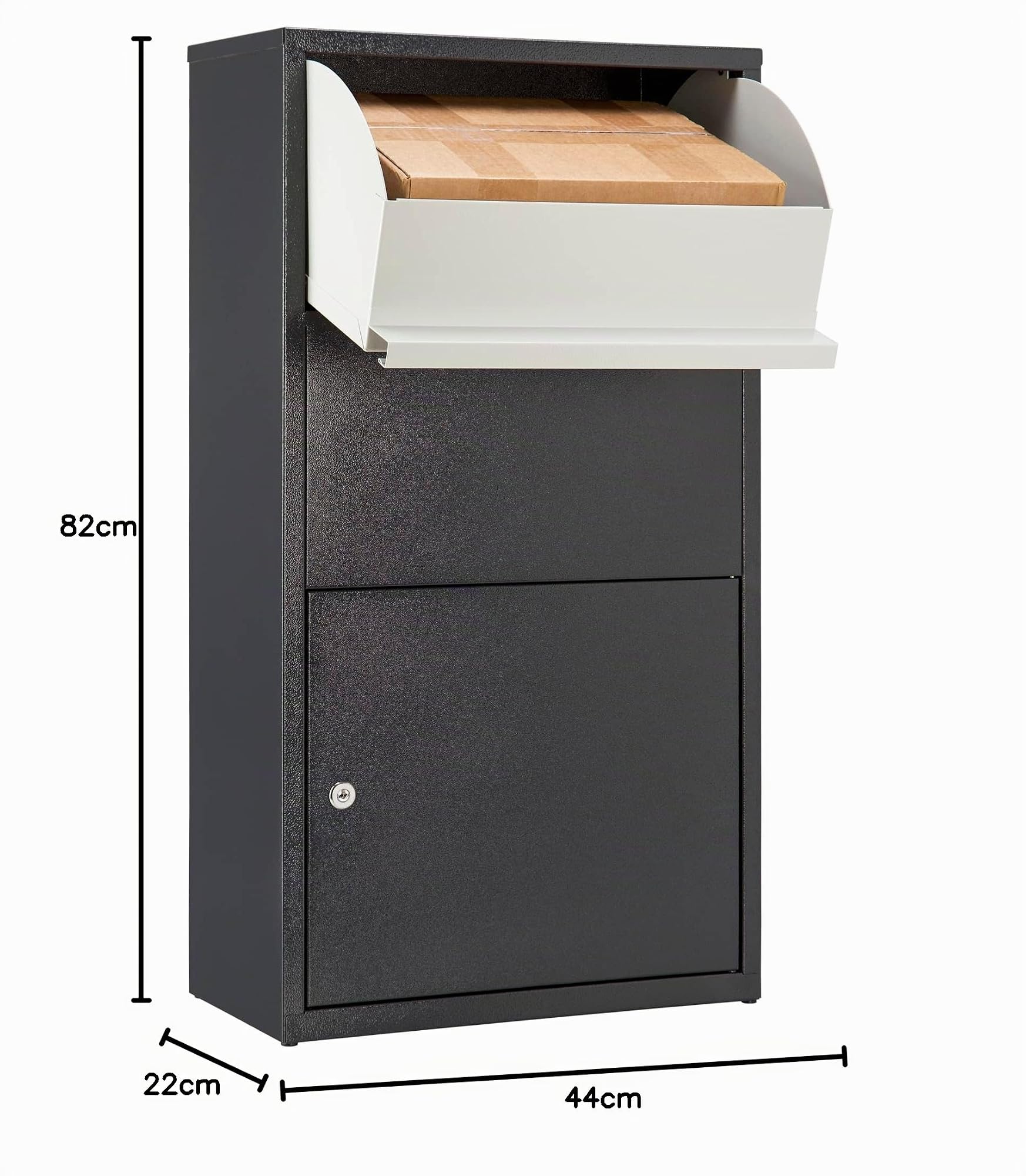 Haussmann Buzón de paquetes, caja de paquetes, buzón, buzón, buzón XXL, envío sin contacto para paquetes, cartas, etc., con cerradura de cilindro, 2 llaves, tapa de seguridad