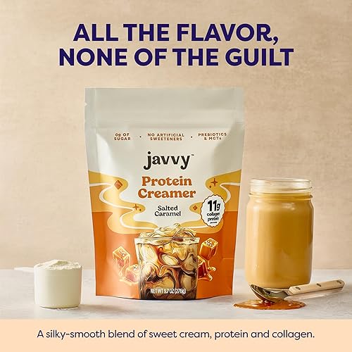 Miniatura 8 de Crema de café con proteína de caramelo salado, colágeno criado en pastos alimentados con pasto - Soporte para cabello, piel y uñas, MCT que aumentan